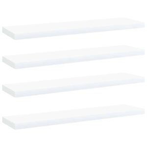 vidaXL 4 db fehér szerelt fa könyvespolc 40 x 10 x 1