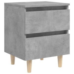 vidaXL betonszürke éjjeliszekrény tömör fenyőfa lábakkal 40x35x50 cm