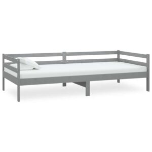 vidaXL szürke tömör fenyőfa kanapéágy 90 x 200 cm