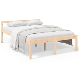 vidaXL Small Double tömör fenyőfa ágy időseknek 120 x 190 cm