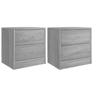 vidaXL 2 db szürke sonoma színű szerelt fa éjjeliszekrény 40x30x40 cm