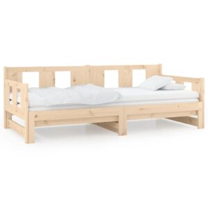 vidaXL tömör fenyőfa kihúzható kanapéágy 90 x 190 cm