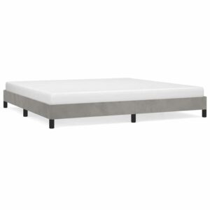 vidaXL világosszürke bársony ágykeret matrac nélkül 200 x 200 cm