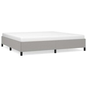 vidaXL világosszürke szövet ágykeret matrac nélkül 200 x 200 cm