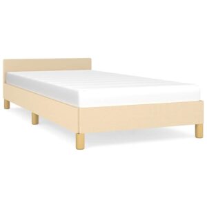 vidaXL krémszínű szövet ágykeret matrac nélkül 100x200 cm