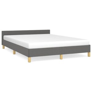 vidaXL sötétszürke szövet ágykeret matrac nélkül 140 x 190 cm