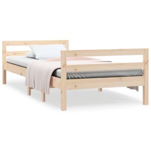 vidaXL tömör fenyőfa ágykeret matrac nélkül 90 x 190 cm