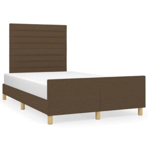 vidaXL sötétbarna szövet ágykeret matrac nélkül 120x200 cm
