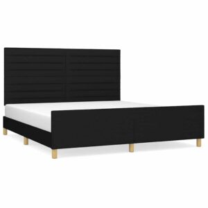 vidaXL fekete szövet ágykeret matrac nélkül 160 x 200 cm